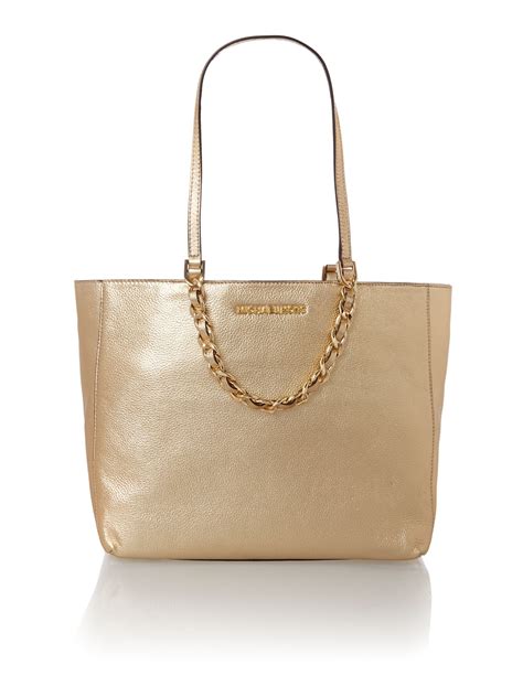 michael kors gold chain tote|Michael Kors gold purses.